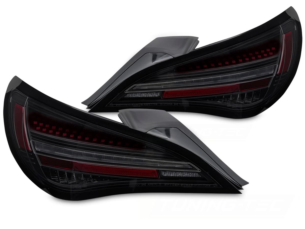 Tail lights Mercedes CLA C117 13-16 LED Black Smoke SEQ Red Bar OE Bulb
