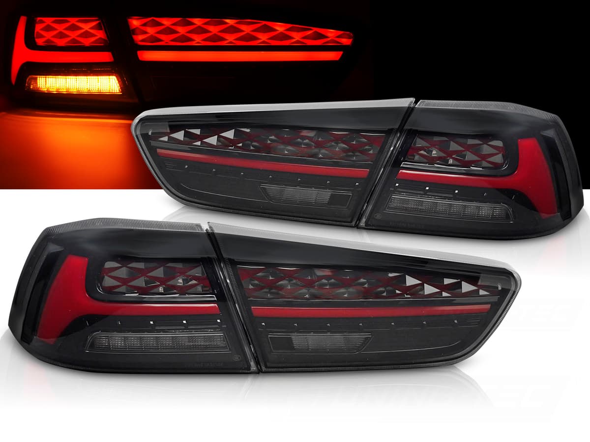 Zadné LED svetlá Mitsubishi Lancer VIII / Evolution X 08-16 Red (uvítacie svetlo)