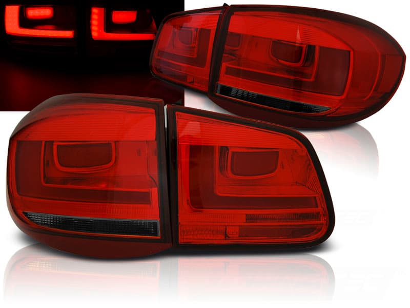 Zadné LED BAR svetlá VW Tiguan I 07-11 Red Smoke