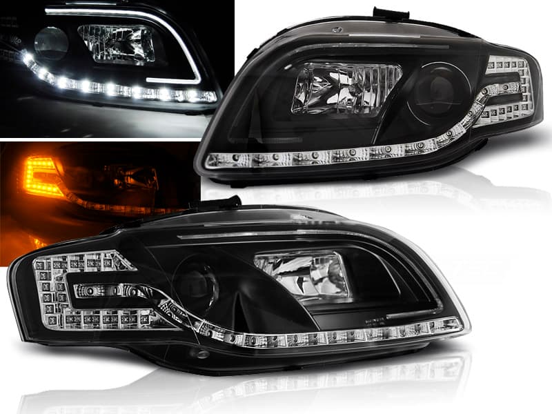 Predné svetlá Audi A4 B7 04-08 Tube Light Black