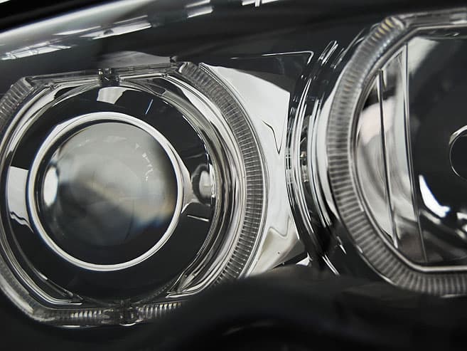 Predné svetlá BMW E46 01-05 Angel Eyes LED Black – náhľad 3