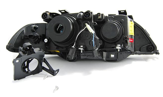 Predné xenónové svetlá BMW E39 95-03 Angel Eyes LED Black – náhľad 2