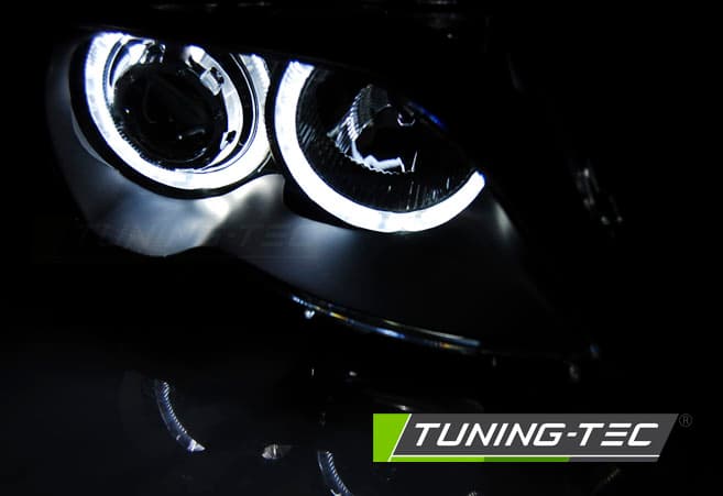 Predné svetlá BMW E46 Sedan / Touring 01-05 Angel Eyes LED Black – náhľad 2