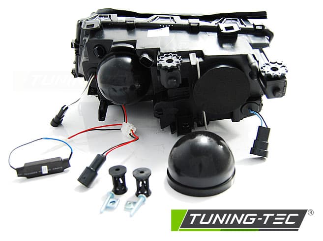 Predné svetlá BMW E46 Sedan / Touring 01-05 Angel Eyes LED Black – náhľad 3