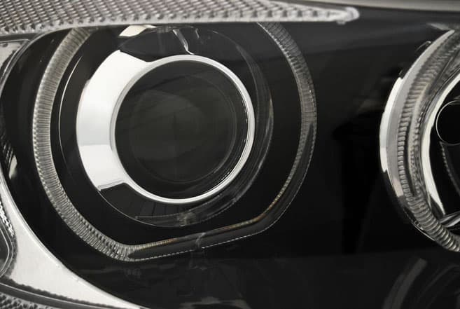 Predné svetlá BMW E90 / E91 05-11 Angel Eyes LED smerovka Black – náhľad 2