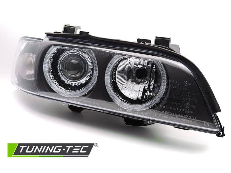 Predné xenónové svetlá BMW E39 LCI 00-03 Angel Eyes Black – náhľad 2