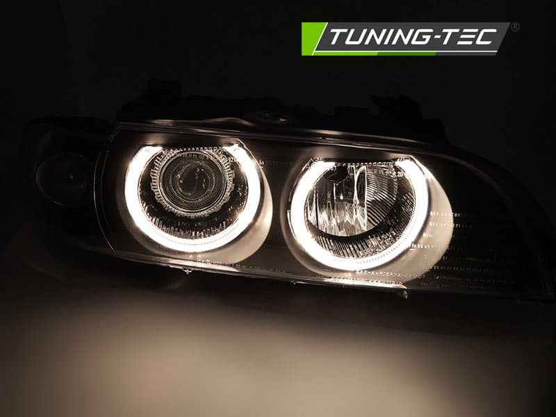 Predné xenónové svetlá BMW E39 LCI 00-03 Angel Eyes Black – náhľad 4