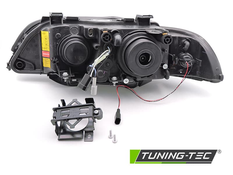 Predné xenónové svetlá BMW E39 LCI 00-03 Angel Eyes Black – náhľad 5
