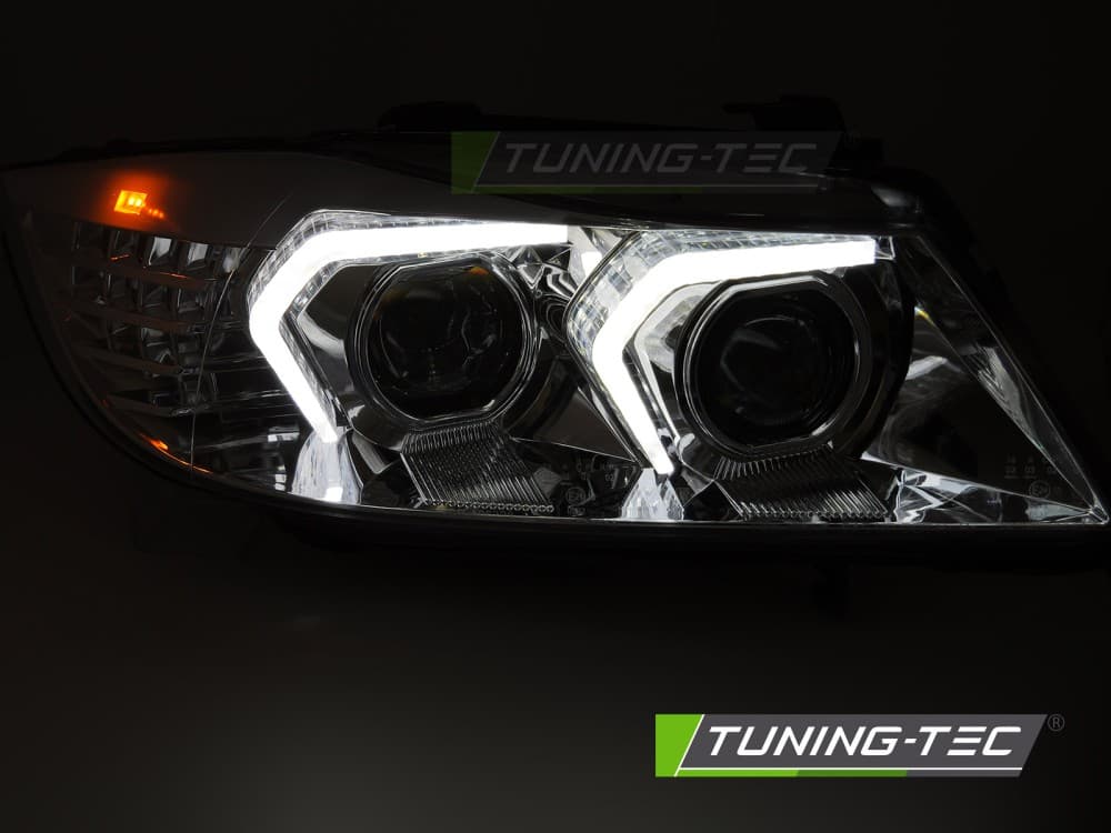 Predné Full LED svetlá BMW E90 / E91 05-08 Chrome – náhľad 2