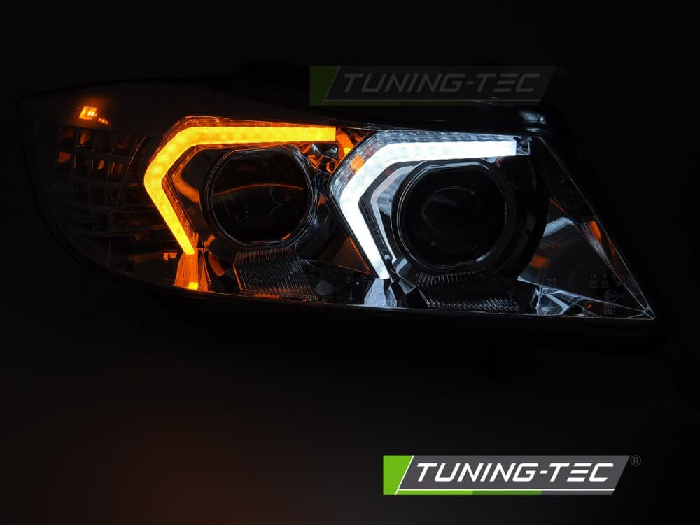 Predné Full LED svetlá BMW E90 / E91 05-08 Chrome – náhľad 4