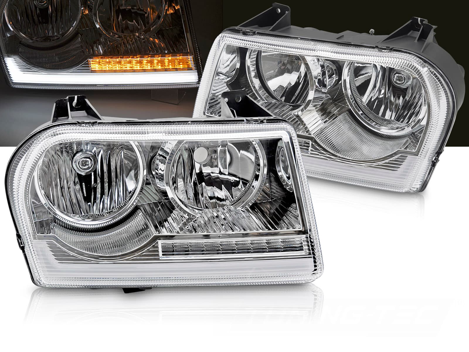 Predné svetlá Chrysler 300 05-08 Tube Light Chrome