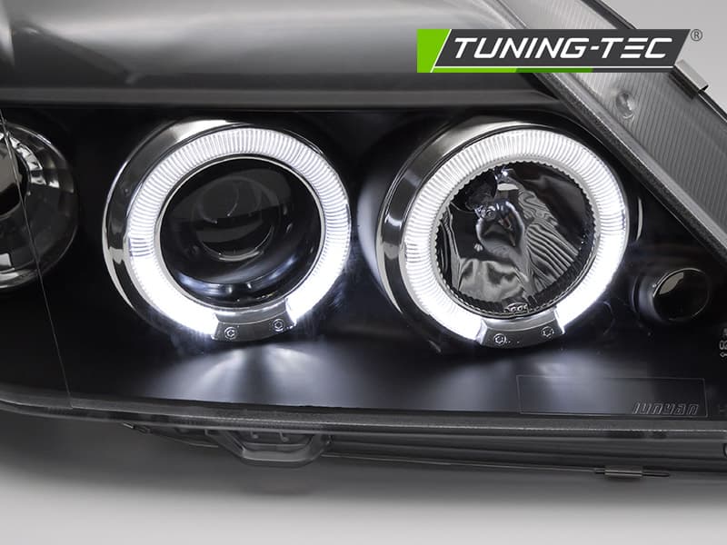 Predné svetlá Dacia Logan I 04-08 Angel Eyes Black – náhľad 3