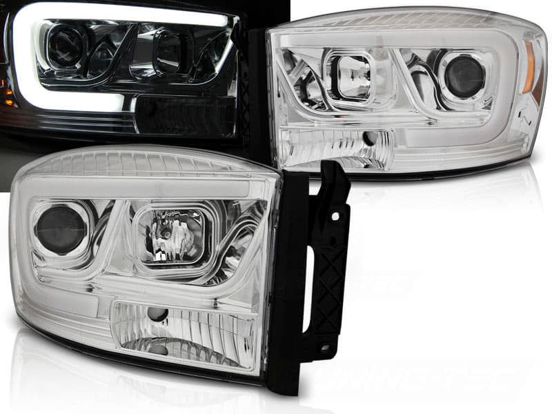 Predné svetlá Dodge Ram 06-08 Tube Light Chrome