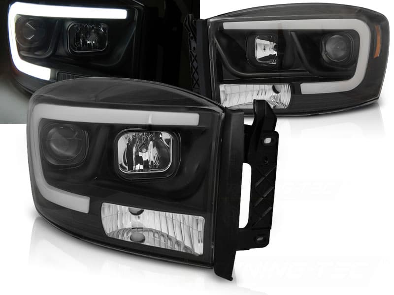 Predné svetlá Dodge Ram 06-08 Tube Light Black