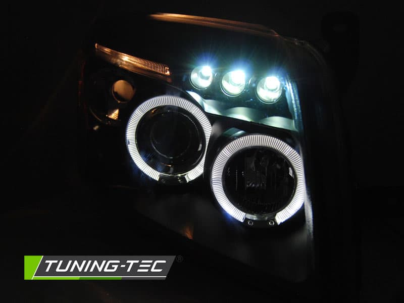 Predné svetlá Dodge Caliber 06-12 Angel Eyes Black – náhľad 2