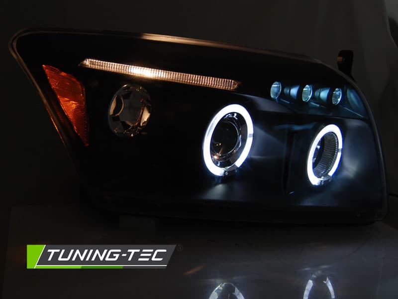 Predné svetlá Dodge Caliber 06-12 Angel Eyes Black – náhľad 3