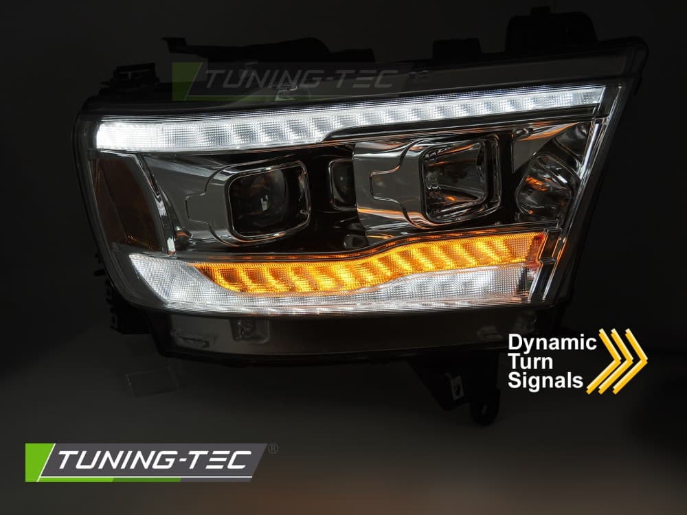 Predné svetlá Dodge Ram 1500 19-22 Tube Chrome – náhľad 3