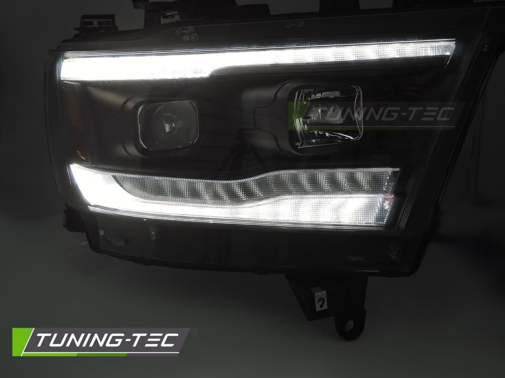 Predné svetlá Dodge Ram 1500 19-22 Tube Black – náhľad 2