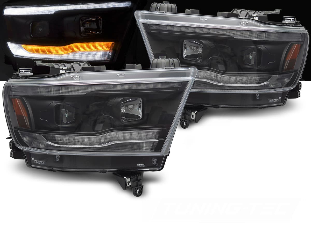 Predné svetlá Dodge Ram 1500 19-22 Tube Black