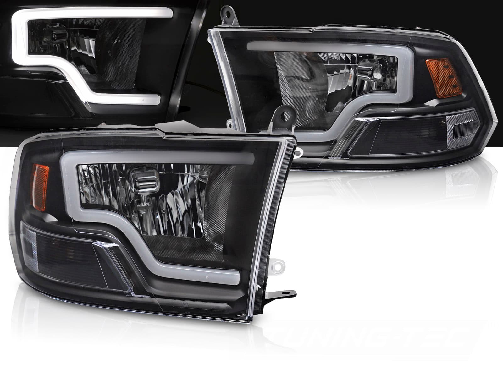 Predné svetlá Dodge Ram 09-18 Tube Light Black - 36