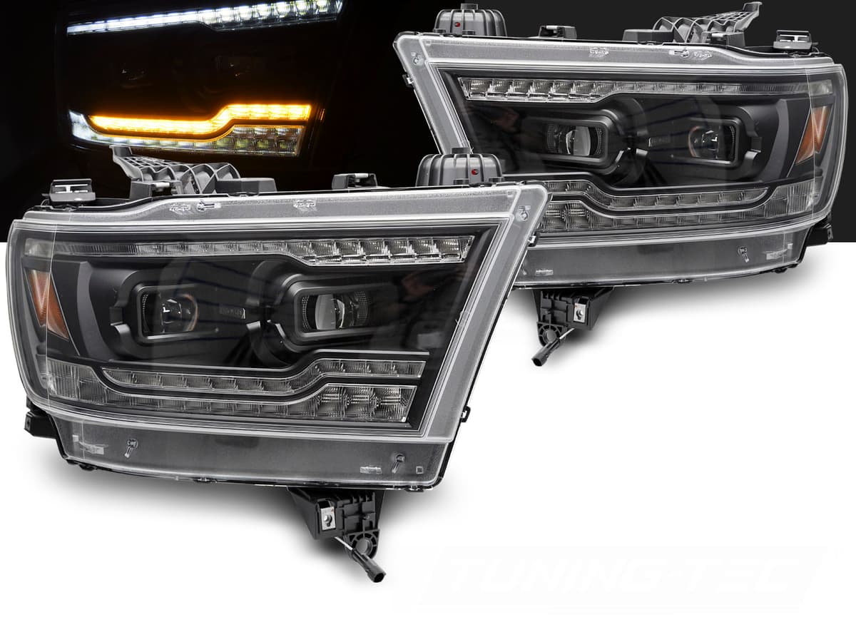 Predné Full LED svetlá Dodge Ram 1500 19-22 Black