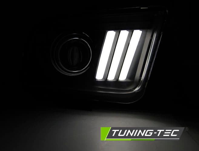 Predné svetlá Ford Mustang 04-09 Tube Light Black – náhľad 2