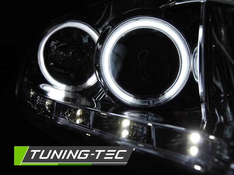 Predné svetlá Ford Focus II 08-10 Angel Eyes CCFL Chrome – náhľad 2