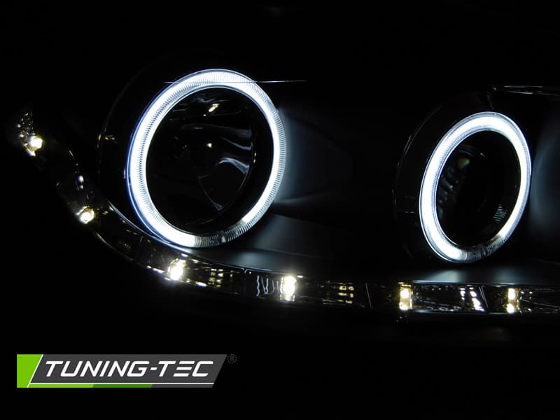 Predné svetlá Ford Focus II 08-10 Angel Eyes CCFL Black – náhľad 3