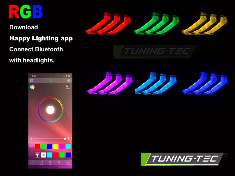 Predné Full LED svetlá Ford Mustang 18-21 RGB DRL Black – náhľad 4