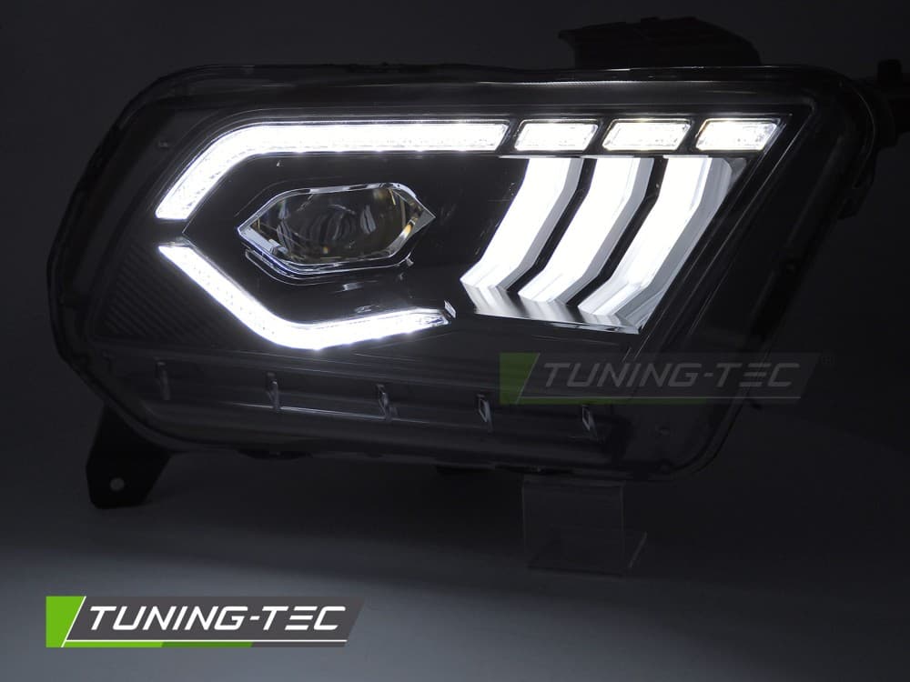 Predné Full LED svetlá Ford Mustang 10-13 DRL Black – náhľad 2