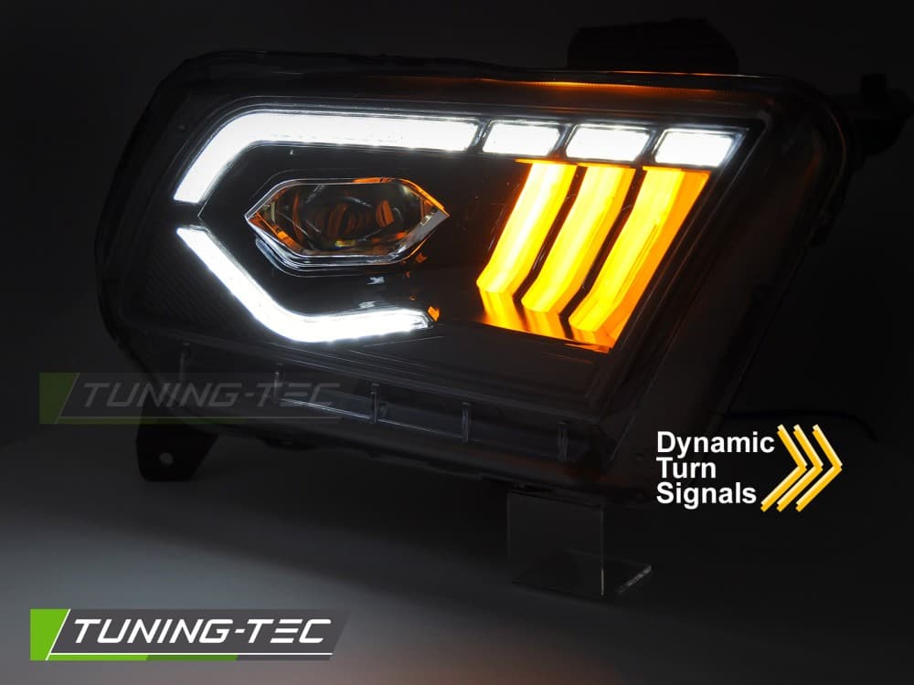 Predné Full LED svetlá Ford Mustang 10-13 DRL Black – náhľad 3
