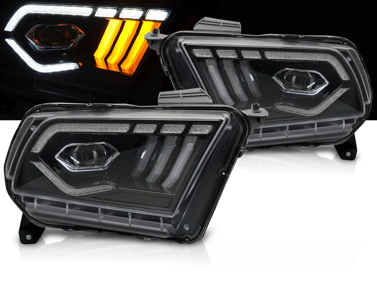 Predné Full LED svetlá Ford Mustang 10-13 DRL Black