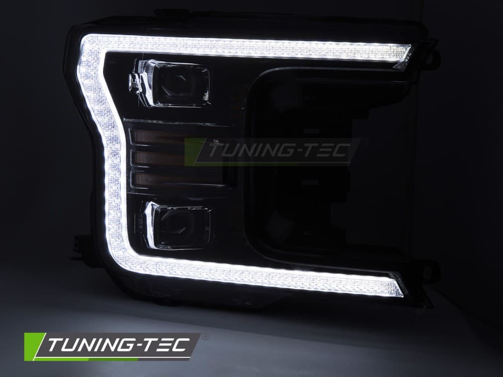 Predné Full LED svetlá Ford F-150 17-20 DRL Black – náhľad 2