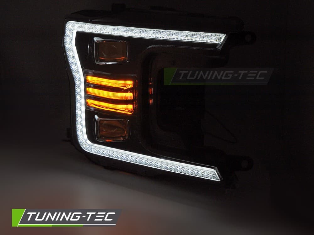 Predné Full LED svetlá Ford F-150 17-20 DRL Black – náhľad 3