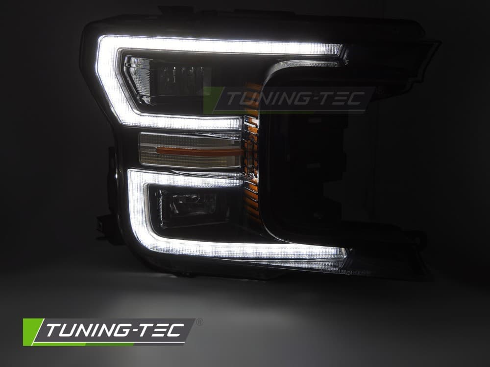 Predné Full LED svetlá Ford F-150 17-20 DRL Black (dynamická smerovka) – náhľad 2