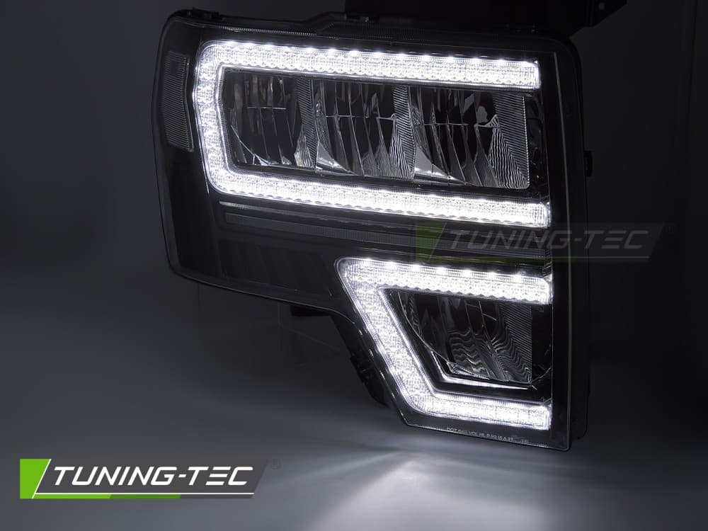 Predné Full LED svetlá Ford F-150 08-14 DRL Black (variant) – náhľad 2