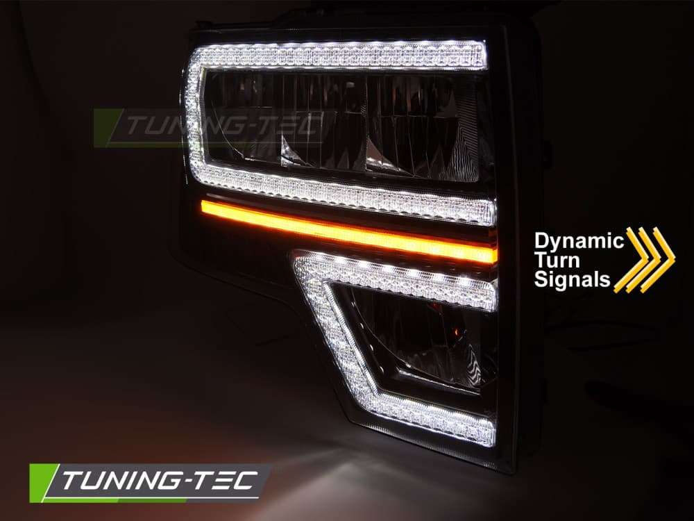 Predné Full LED svetlá Ford F-150 08-14 DRL Black (variant) – náhľad 3