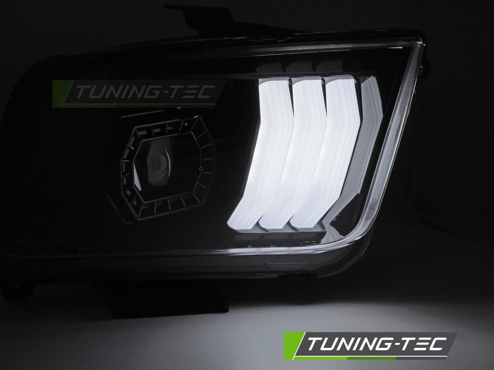 Predné svetlá Ford Mustang 04-09 Tube Light Black (H9) – náhľad 3
