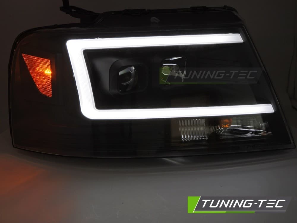 Predné svetlá Ford F-150 04-08 Tube Light Black – náhľad 2
