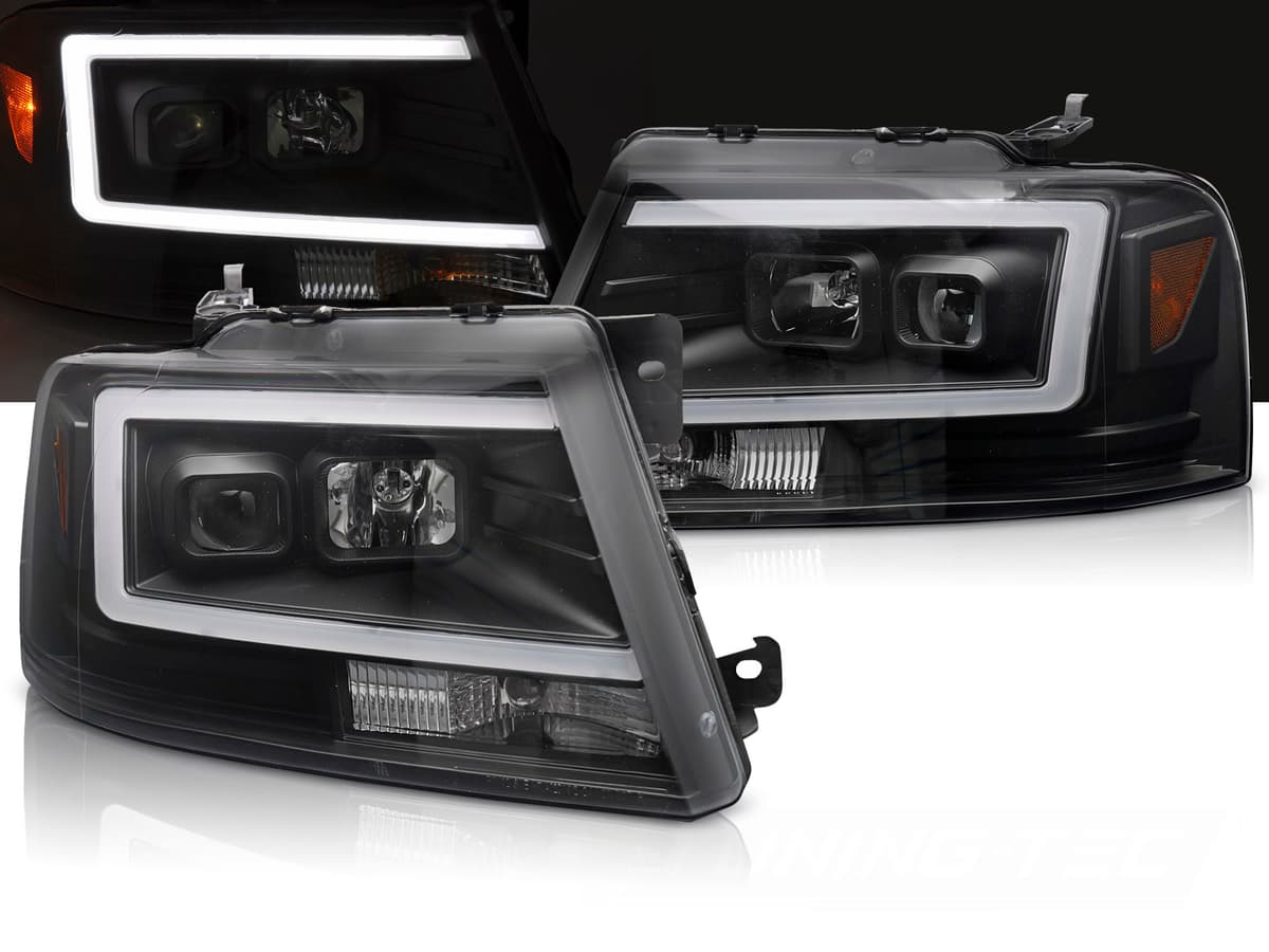Predné svetlá Ford F-150 04-08 Tube Light Black