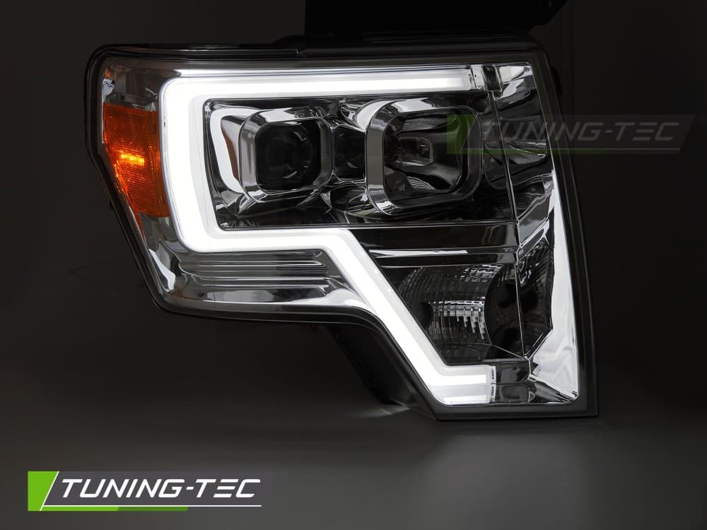 Predné svetlá Ford F-150 08-14 Tube Light Chrome – náhľad 2
