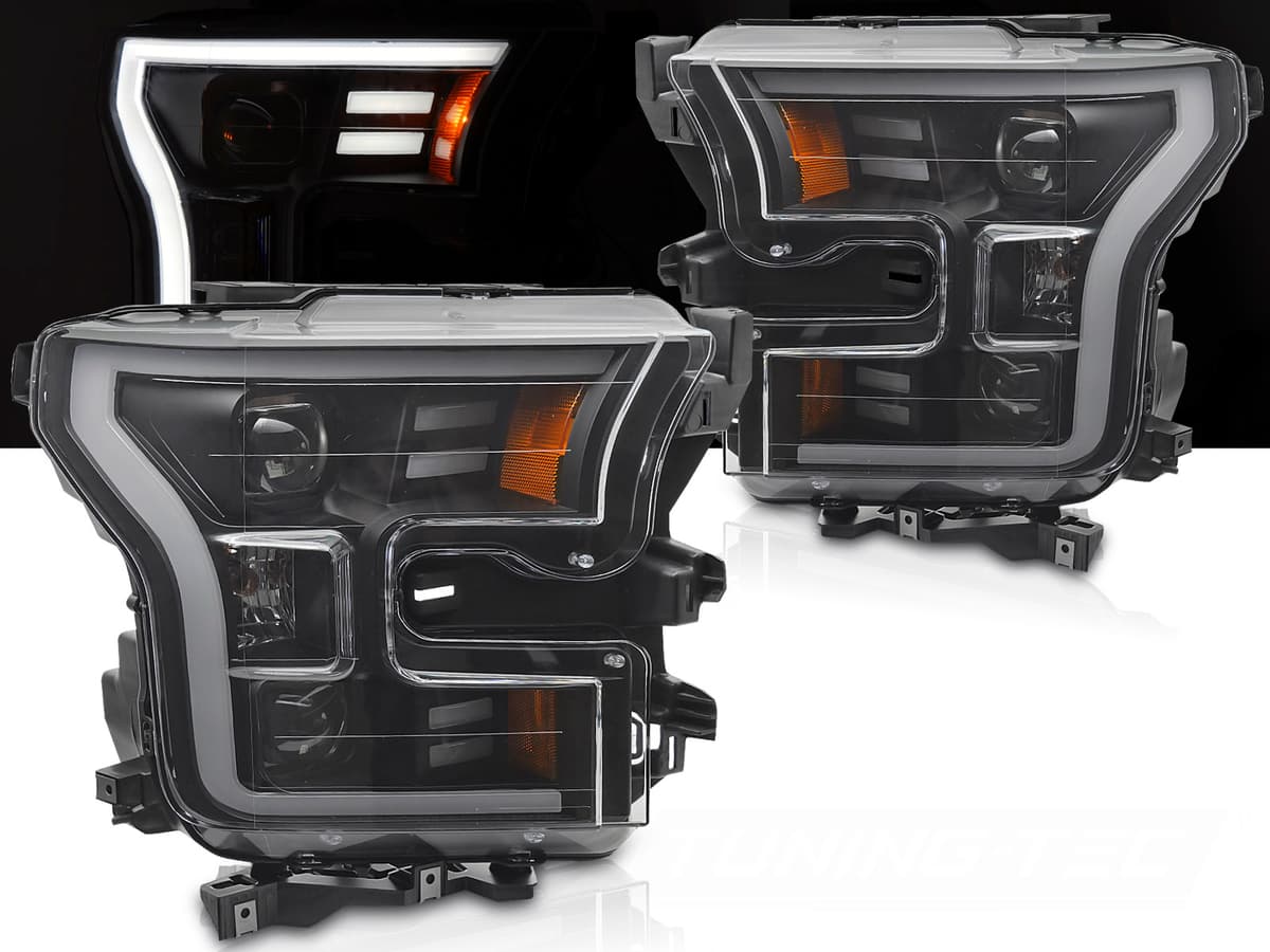 Predné svetlá Ford F-150 14-17 Tube Light Black