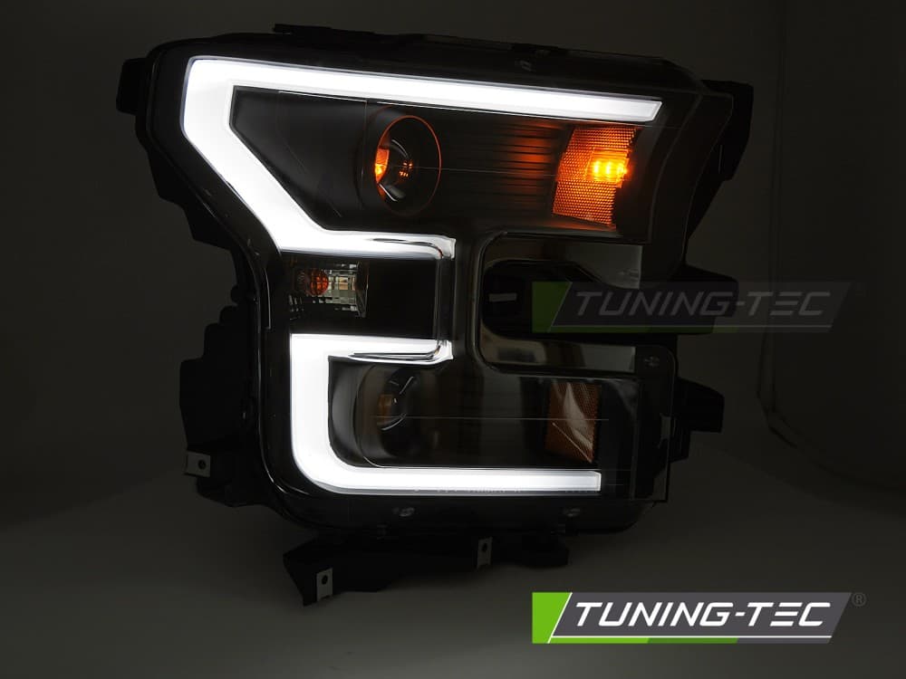 Predné svetlá Ford F-150 14-17 Tube Light Double Black – náhľad 2