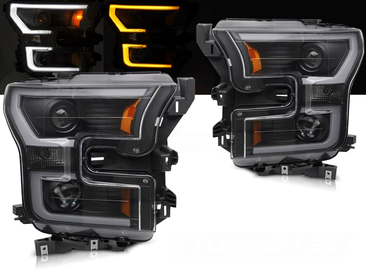 Predné svetlá Ford F-150 14-17 Tube Light Double Black