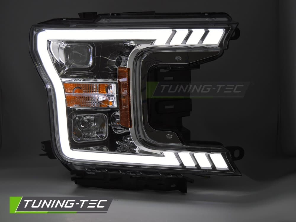 Predné svetlá Ford F-150 17-20 Tube Light Chrome – náhľad 2