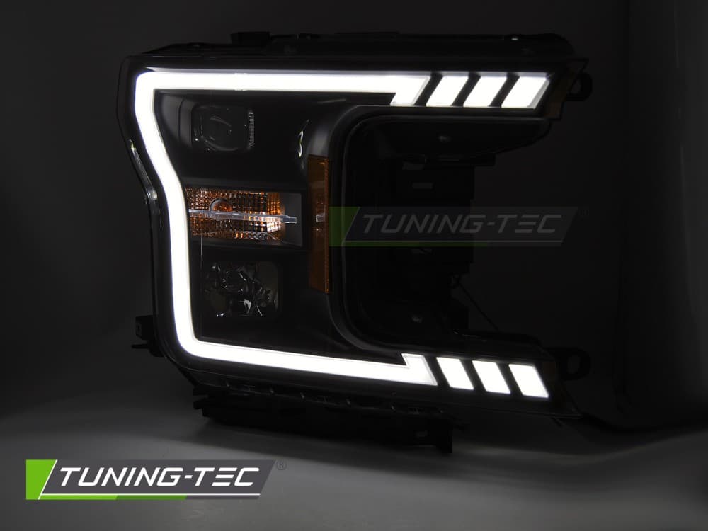 Predné svetlá Ford F-150 17-20 Tube Light Black – náhľad 2