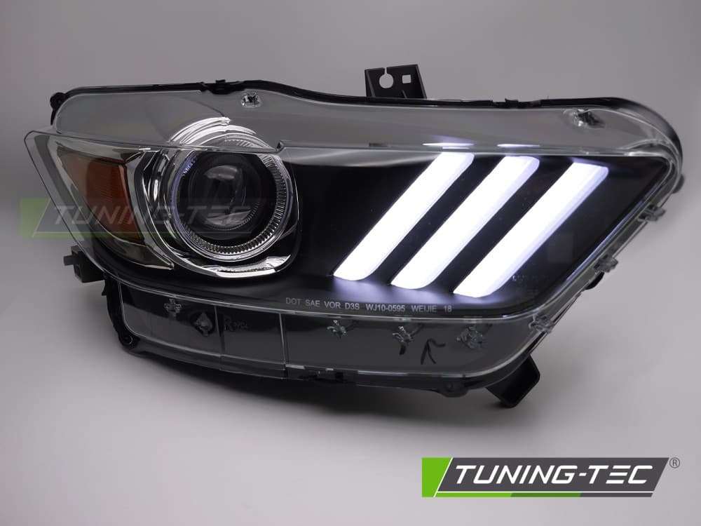 Predné xenónové svetlá Ford Mustang 14-17 DRL Black – náhľad 2