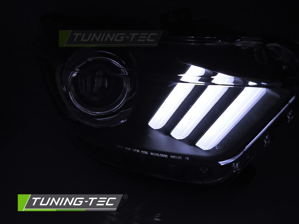 Predné xenónové svetlá Ford Mustang 14-17 DRL Black – náhľad 3