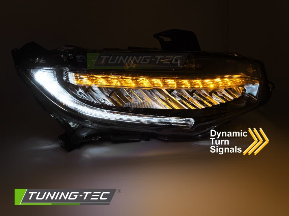 Predné Full LED svetlá Honda Civic X 16-21 Black – náhľad 3