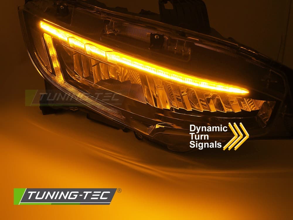 Predné Full LED svetlá Honda Civic X 16-21 Black (uvítacie svetlo) – náhľad 3